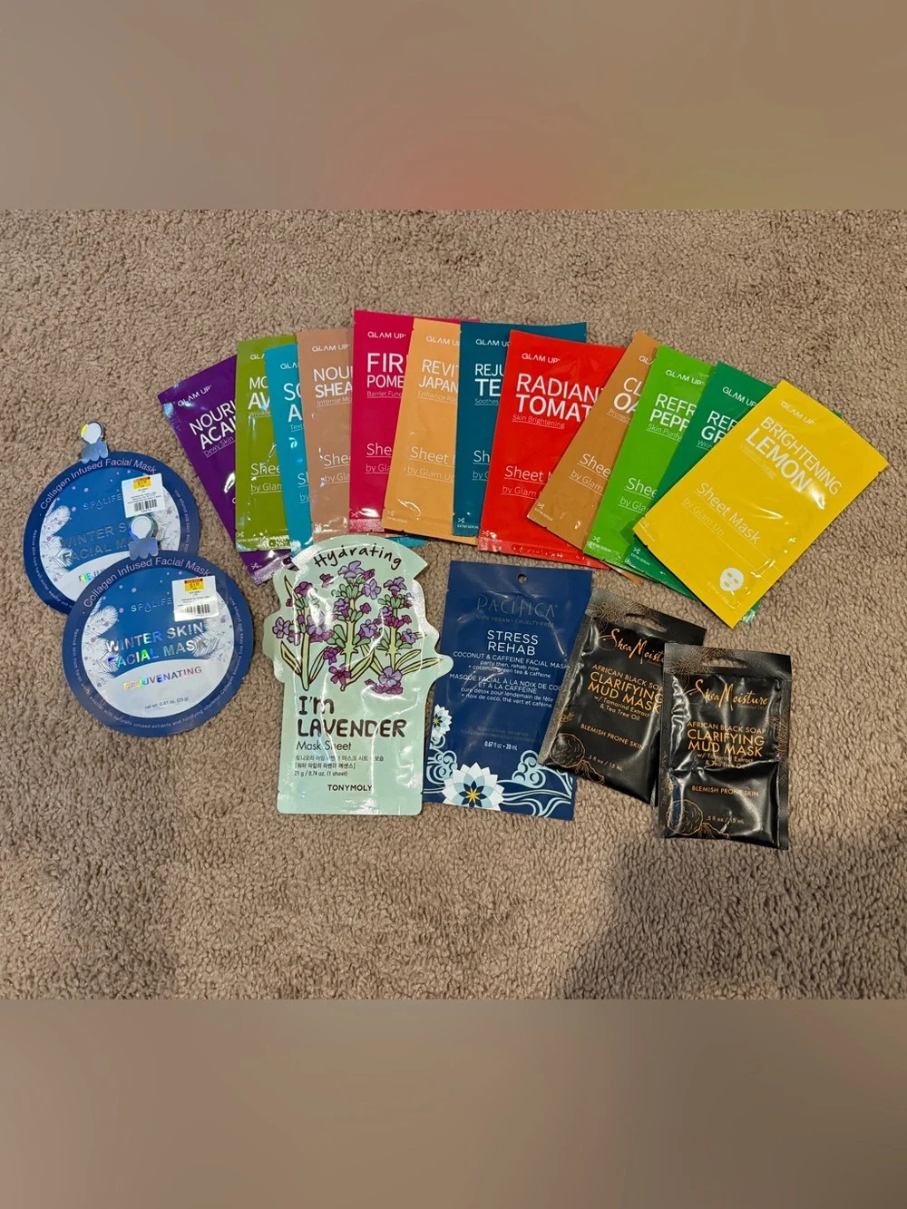 Self care group of face masks 18 in total
